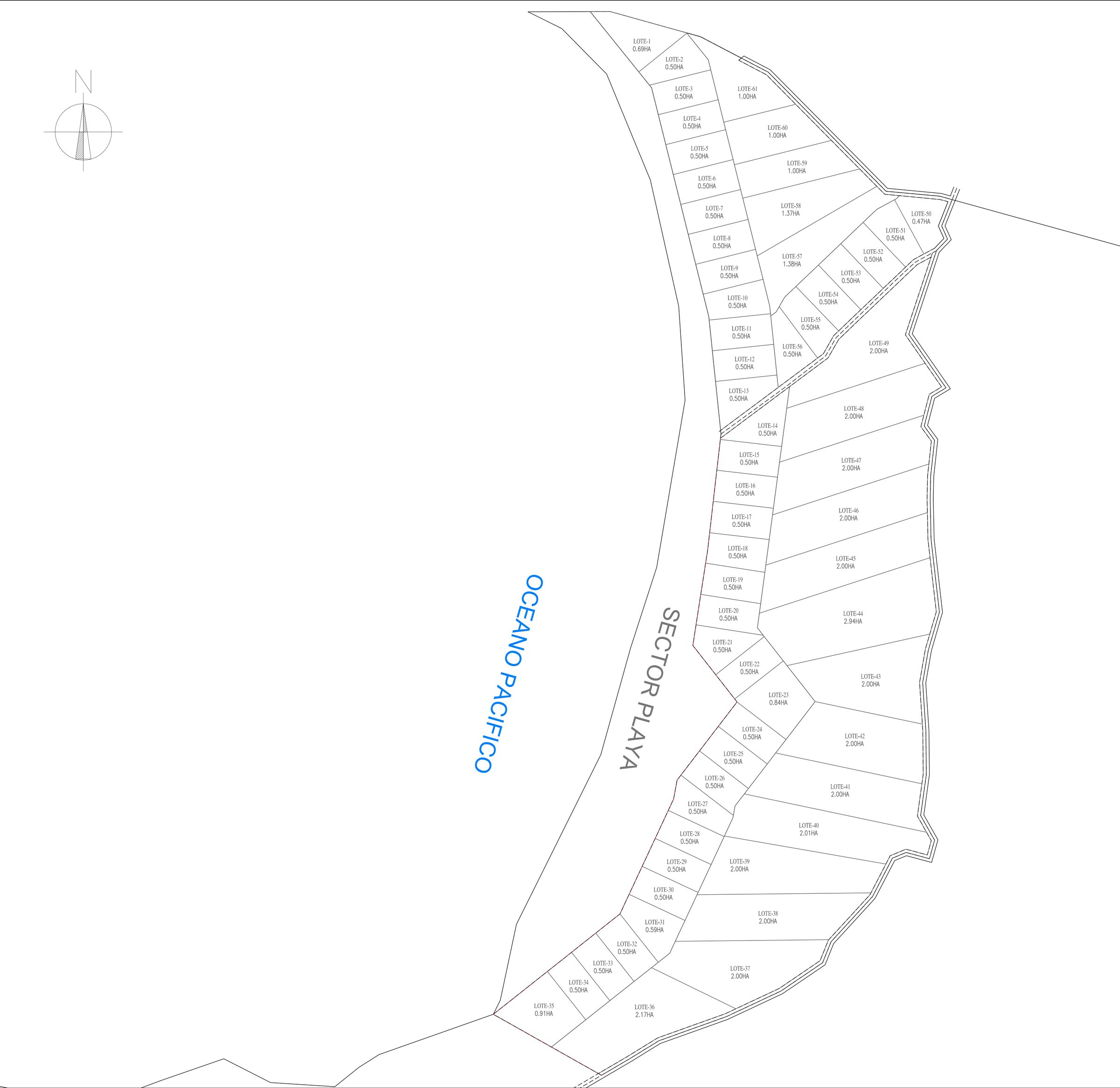 Plano Reserva Huellelhue — Sector Playa
